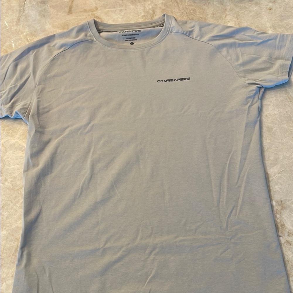 Gray Short Sleeve Tee Classic Crew Neck